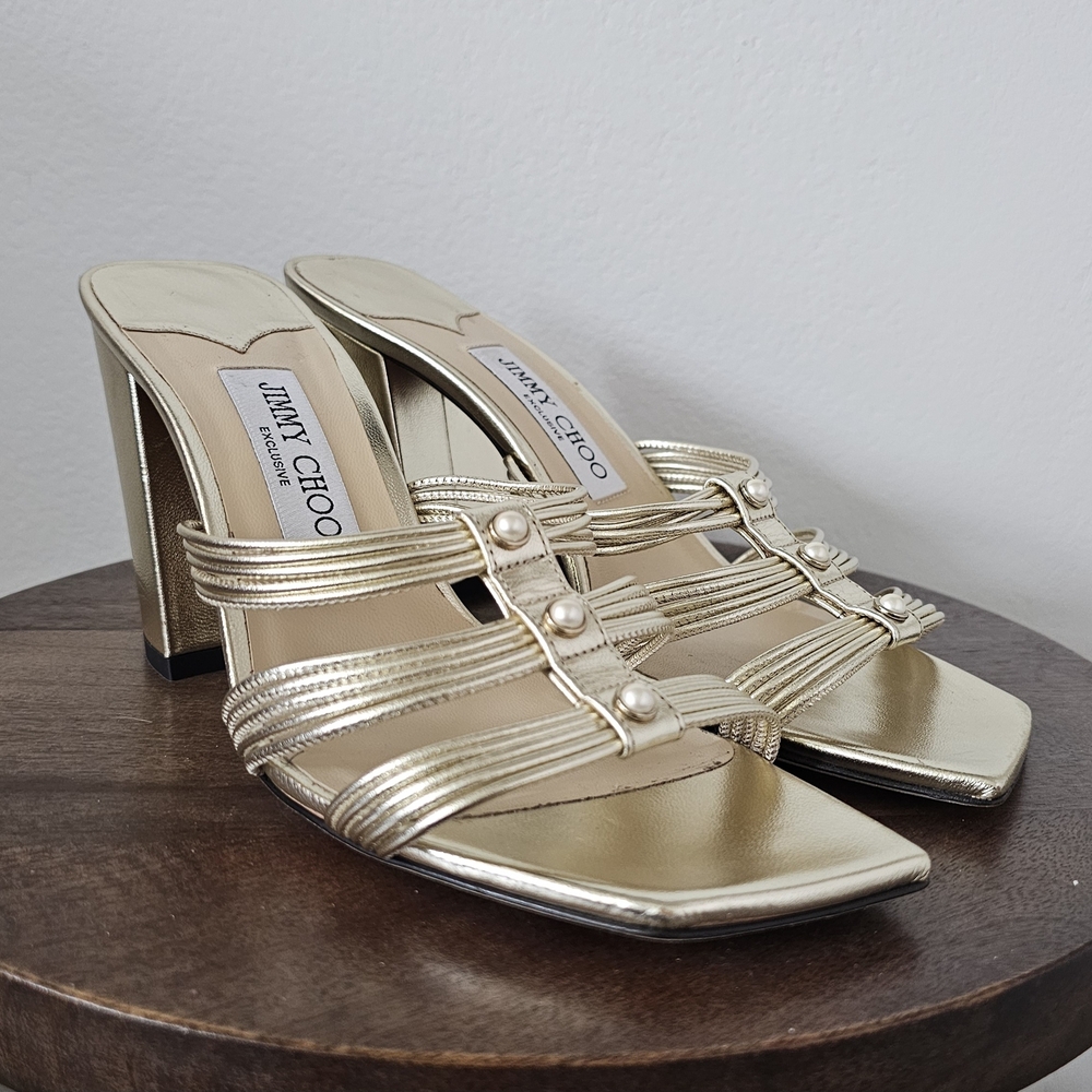 NWOB Jimmy Choo Gold Kayla Heels